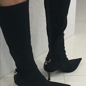 Authentic Gucci fabric and leather boots